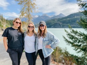three girls at Green Lake, Whistler BC