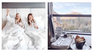 best friends in bed at the four seasons hotel