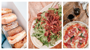 Donuts, Salad and Pizza